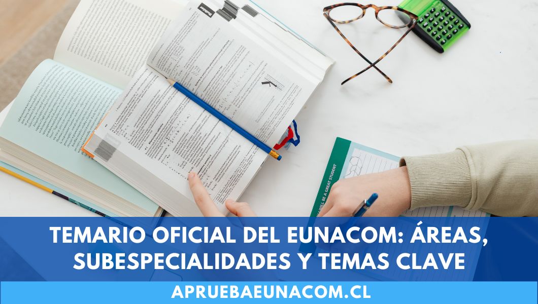 Temario oficial Eunacom 2025: áreas, subespecialidades y claves