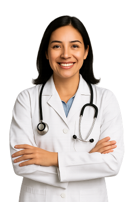 Doctora preparando el examen Eunacom