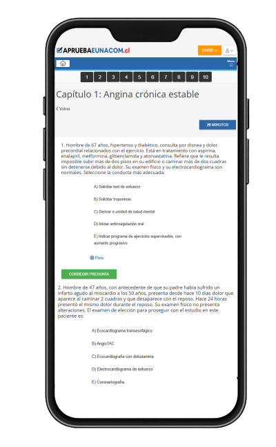 Plataforma Eunacom en móvil
