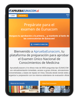 Plataforma Eunacom en tablet